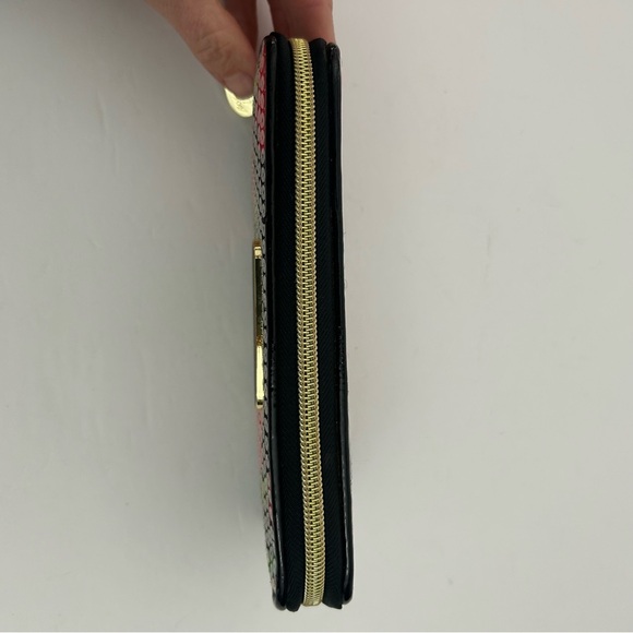 Betsey Johnson womens accordion zip around wallet rose sequins - Picture 4 of 8
